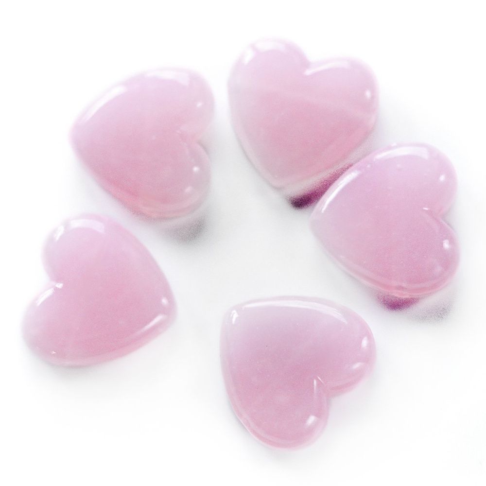 бусина, лэмпворк "сердце", стекло, цвет розовый, 20x20x7 мм