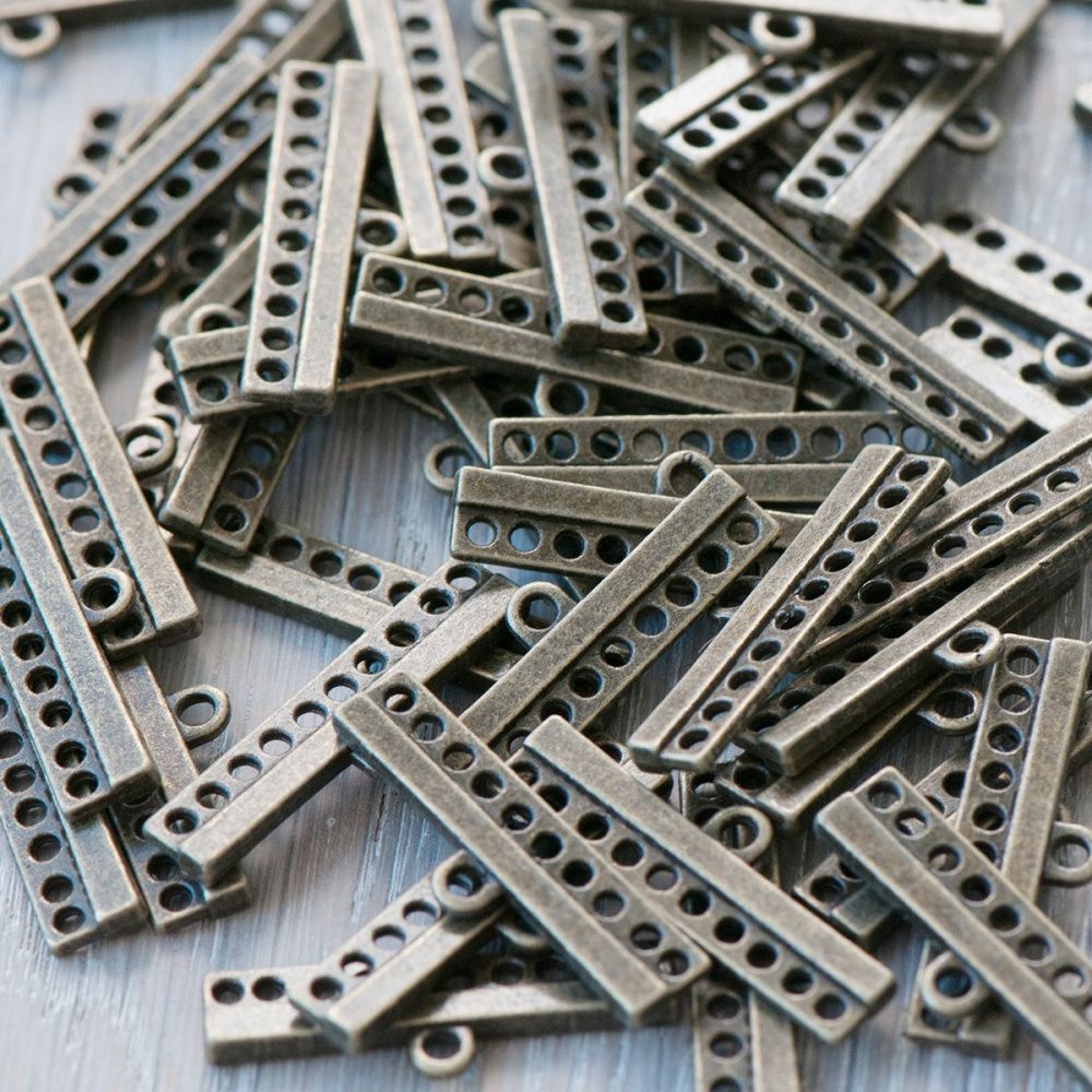 коннектор "шатлен", цвет античная бронза, 9x28x2.5 мм