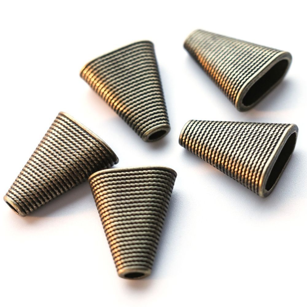 колпачок для бусин "файбер", цвет античная бронза, 23x19x9 мм