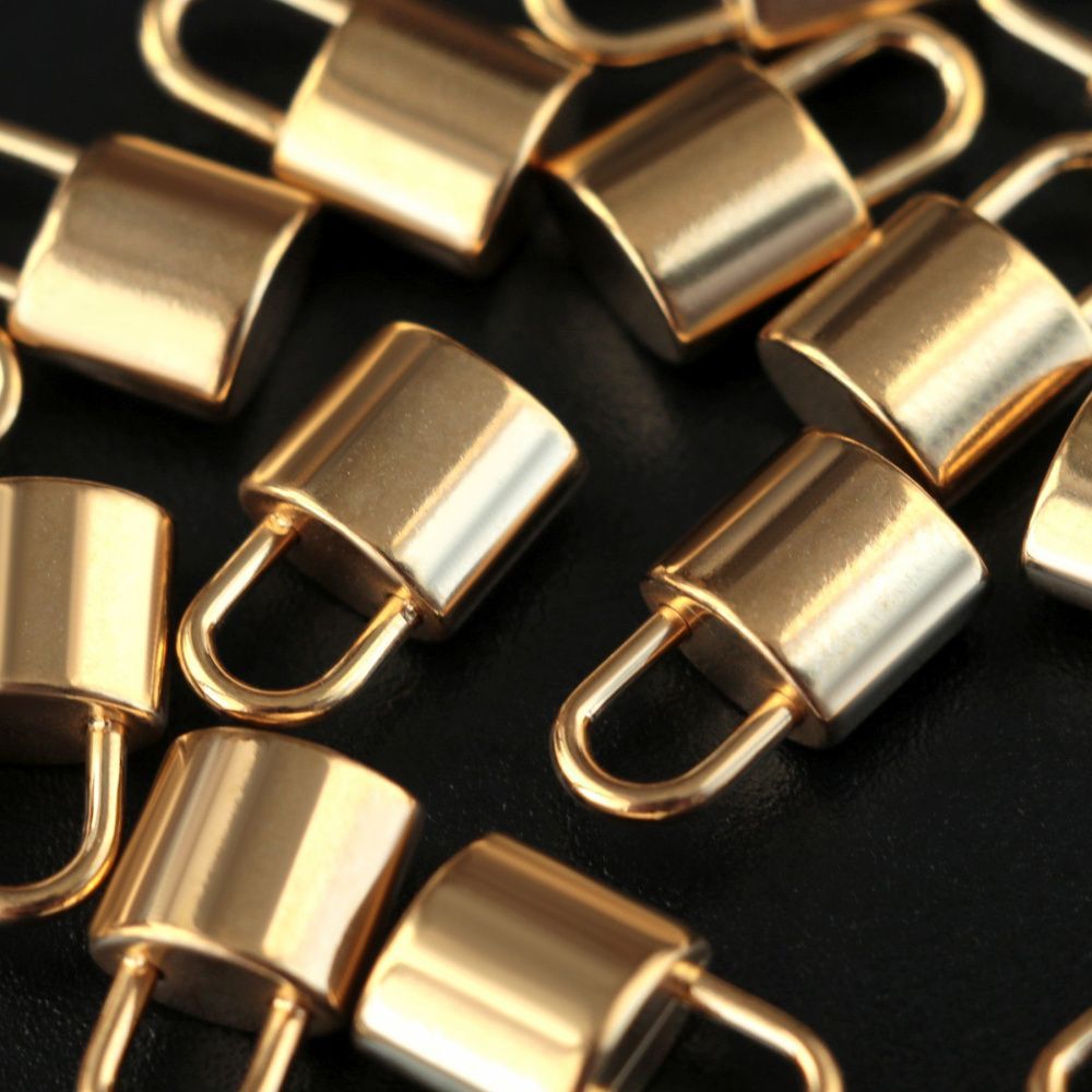 подвеска сталь "замок амбарный", позолота, 13x8x5 мм