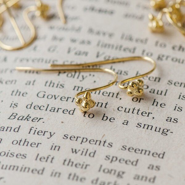 швензы "мускари", цвет золото, 23х16х0.7 мм