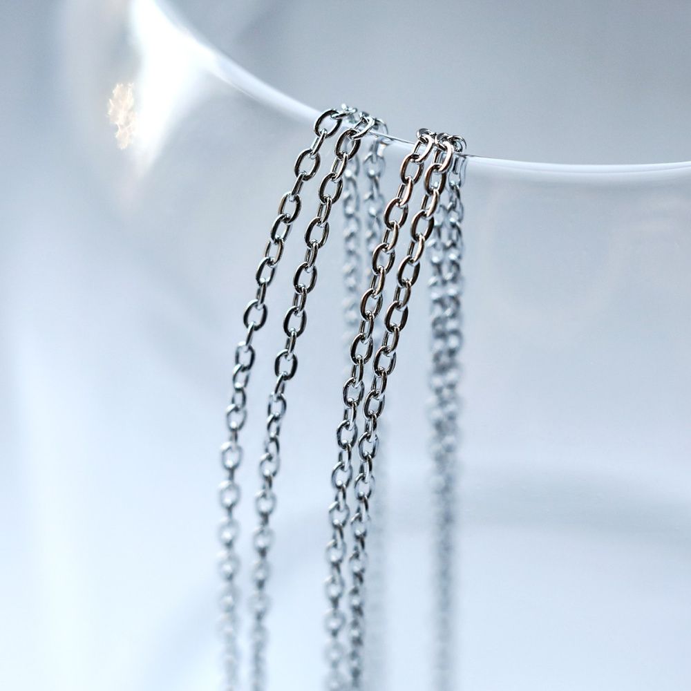 цепочка "кросс 304", цвет стальной, звено 2x1.7x0.4 мм