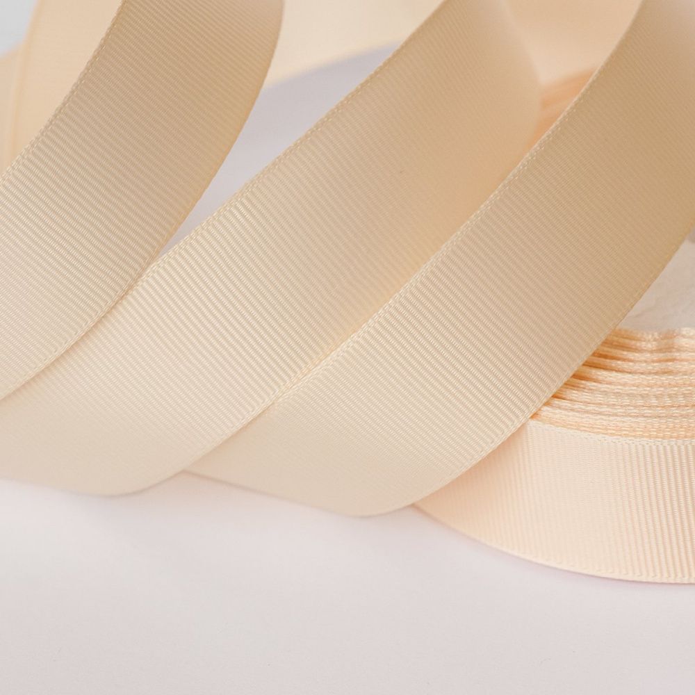 лента репсовая, цвет кремовый, ширина 25 мм ленты
