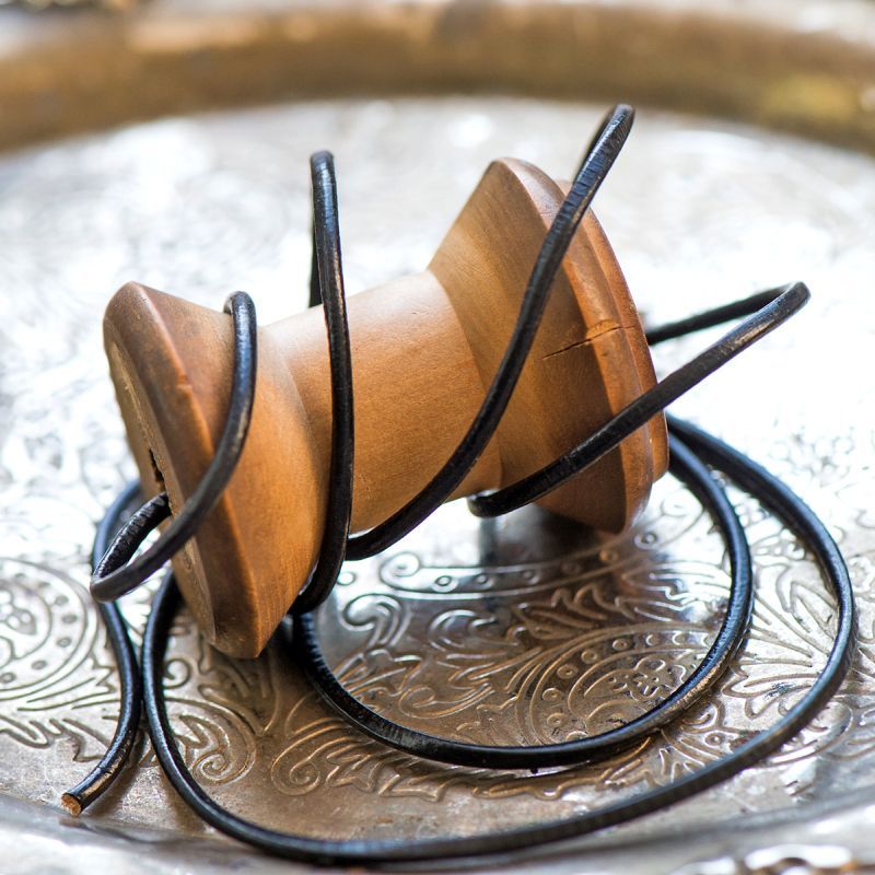 шнур кожаный, цвет черный, диаметр 2.5 мм