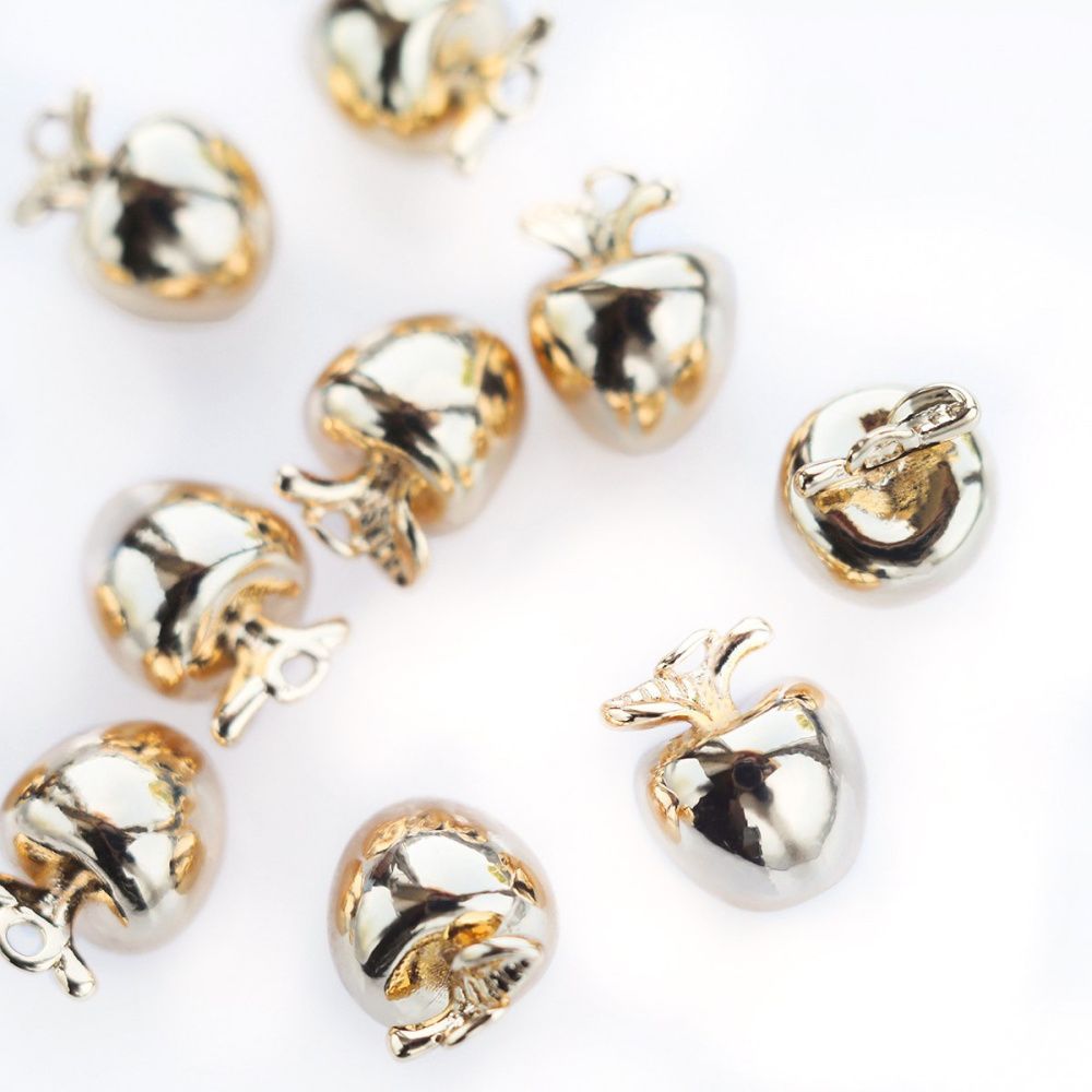 подвеска металл "яблоко", позолота, 10x8x7.5 мм