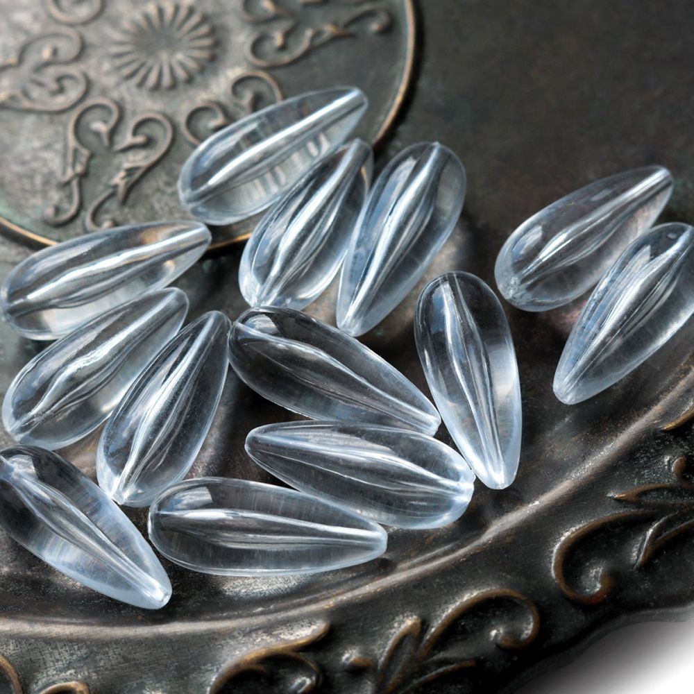 бусина капля, акрил, цвет прозрачный, 37x15 мм