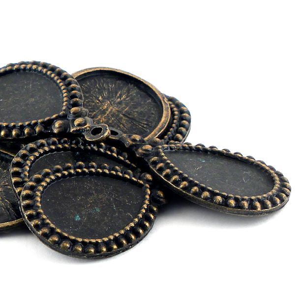 сеттинг каплевидный "слип", цвет античная бронза, 18х31х2 мм