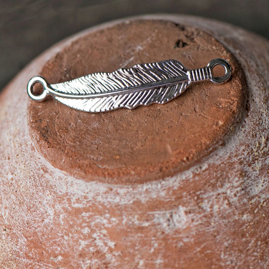 коннектор "перо", цвет платина, 44x9.5x2 мм