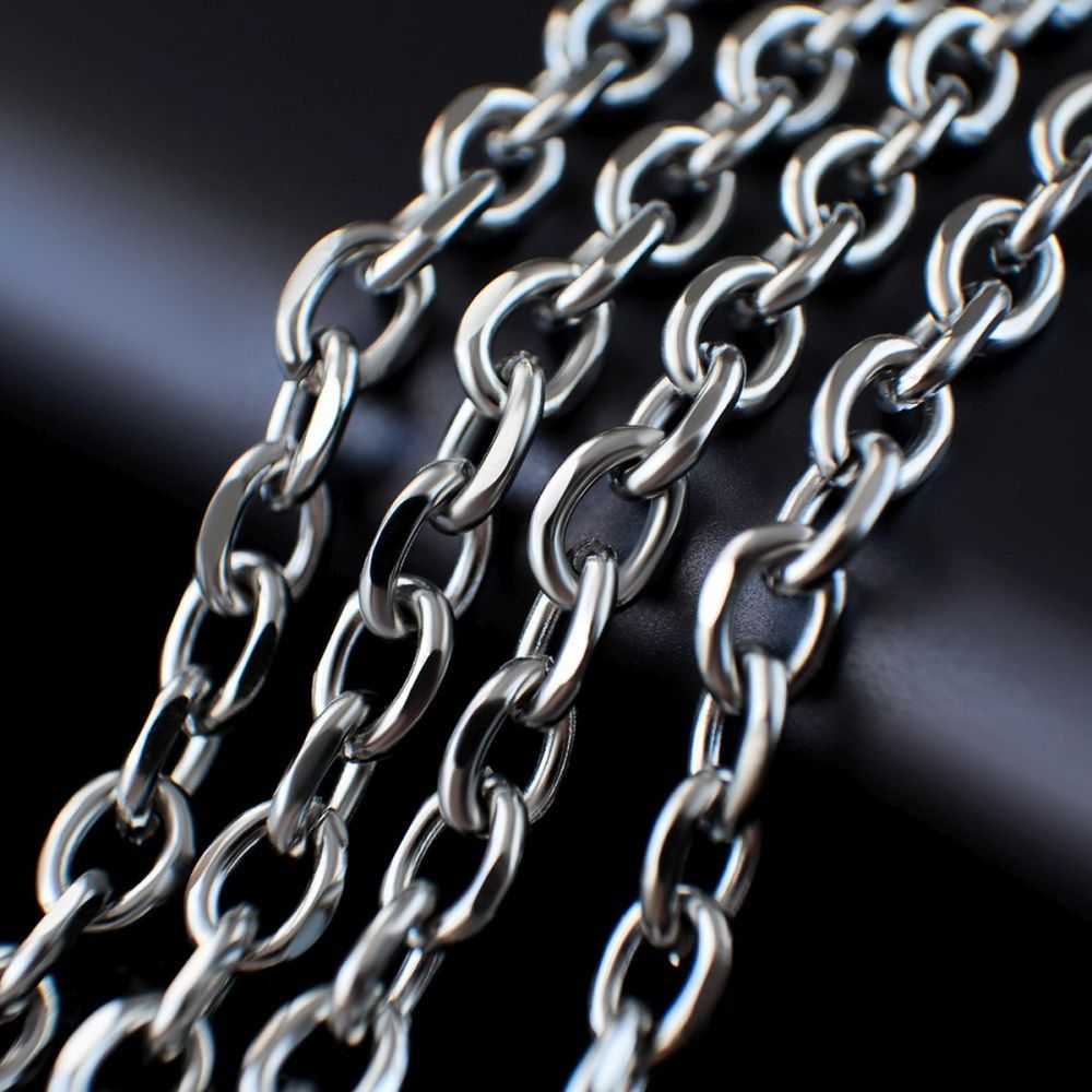 цепочка "овал 304", цвет стальной, звено 6x4.5x1.2 мм