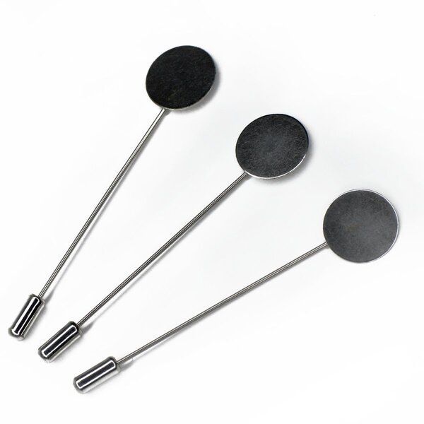 основа для броши "диск", цвет стальной, 77x15х1 мм