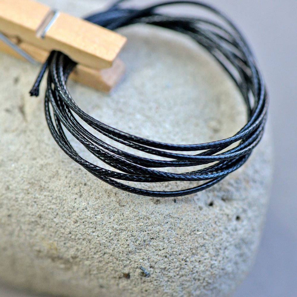 шнур вощеный, цвет черный, 1 мм