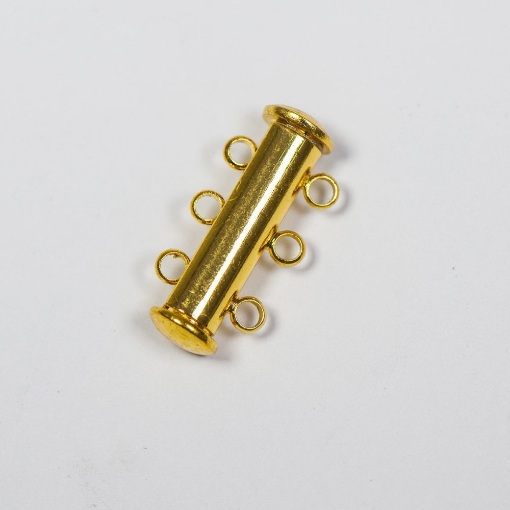 застежка "слайдер" многорядная, цвет золото, 21x10x6.5 мм