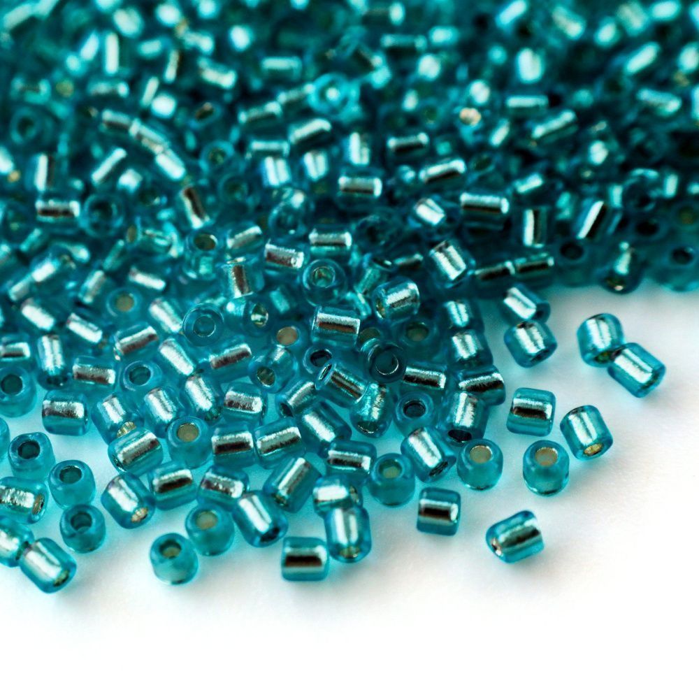 бисер "радуга", рубка, цвет бирюзово-голубой/серебрение (уп 7 г)