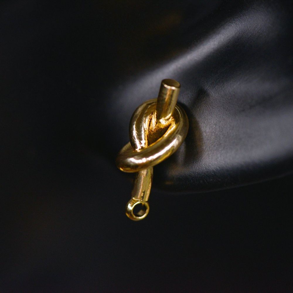 пуссеты "узел", позолоченные, 15x6 мм