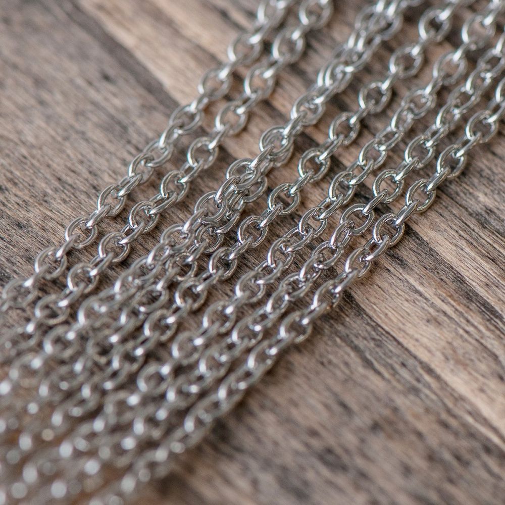 цепочка "кросс", цвет платина, звено 3x2x0.5 мм