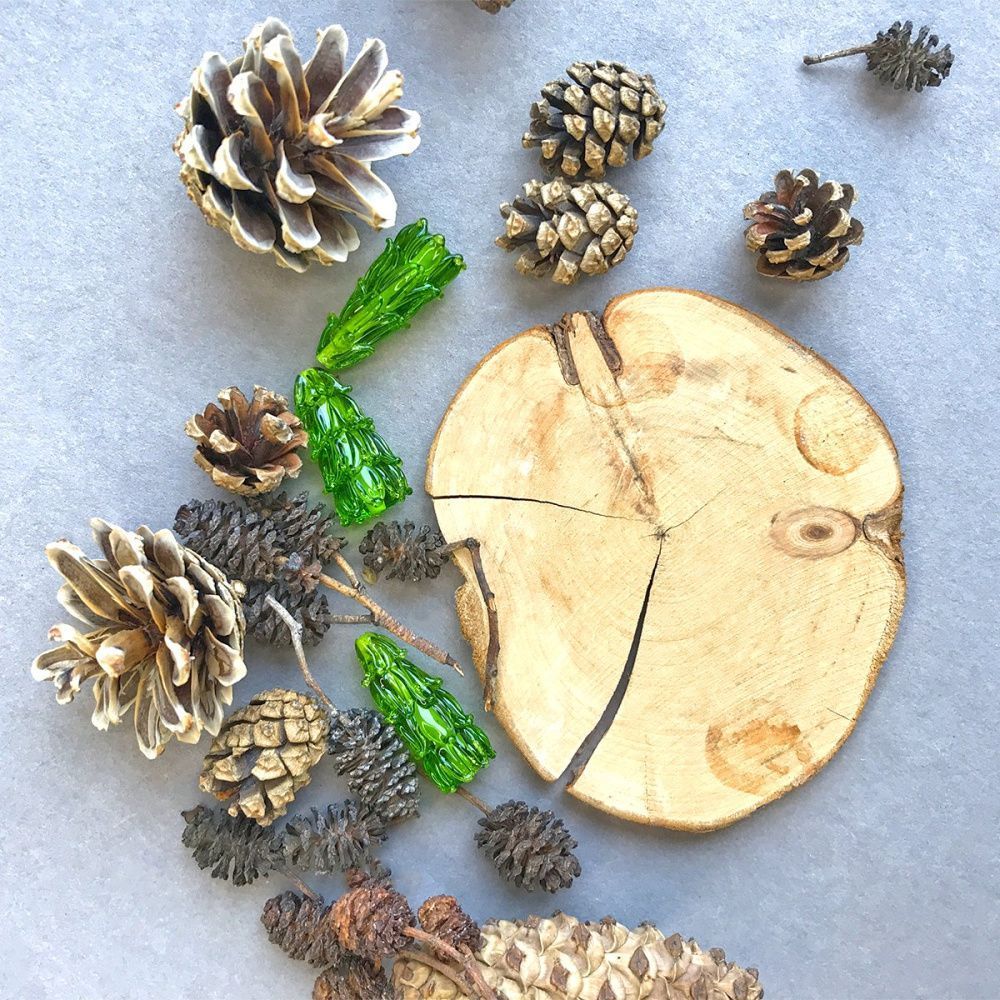 бусина, мурано "ёлочка-иголочка", фигурная, 22х14 мм