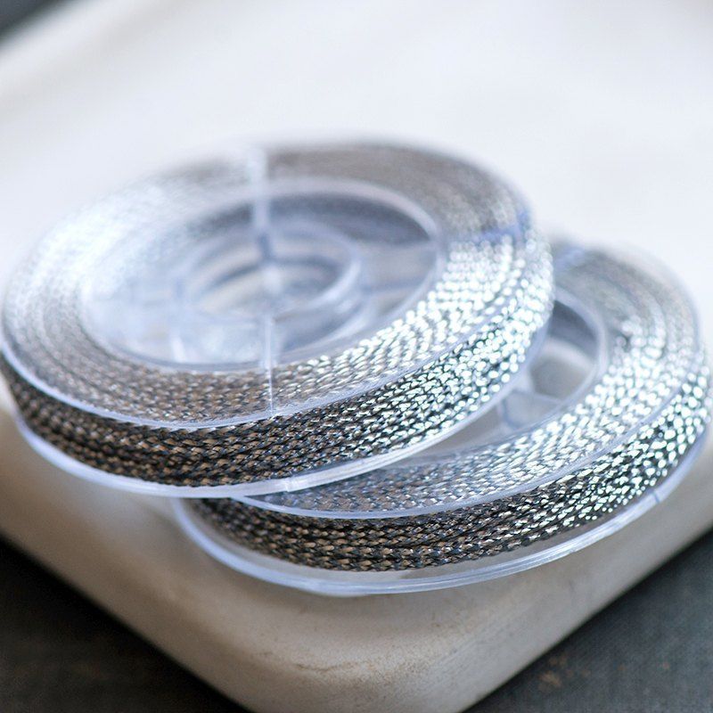 шнур металлик, цвет серебро, 0.6 мм, 8 м