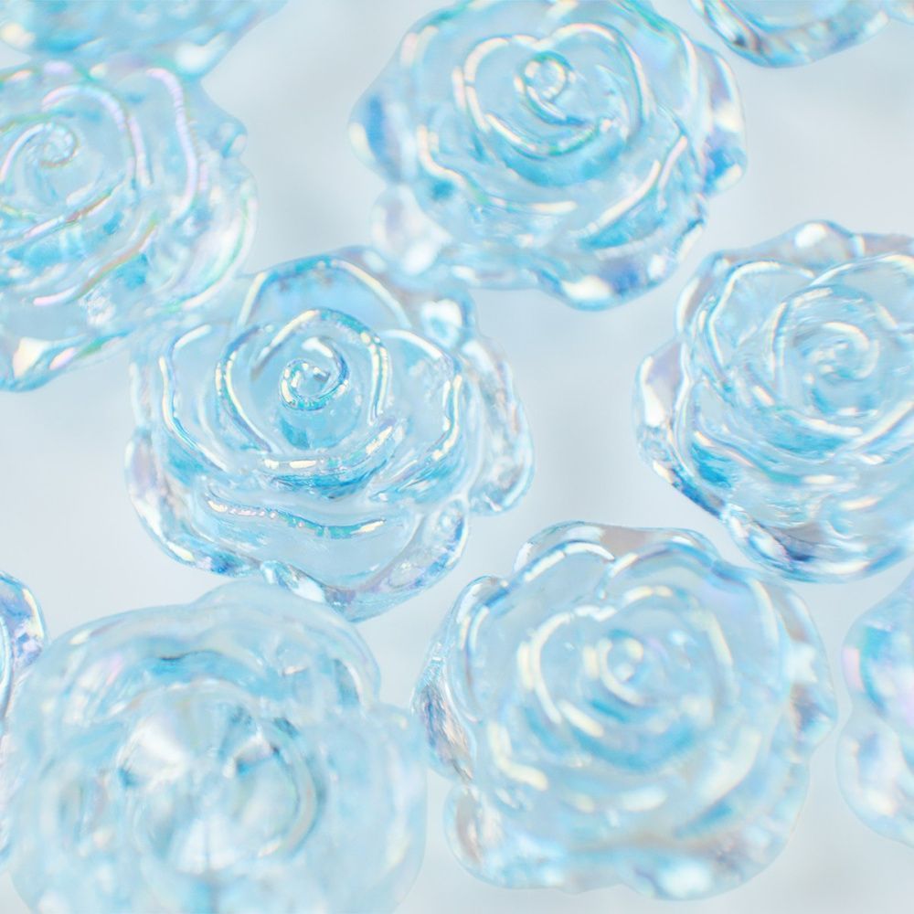 бусина, акрил "незабудка", цвет прозрачный, 9x5 мм