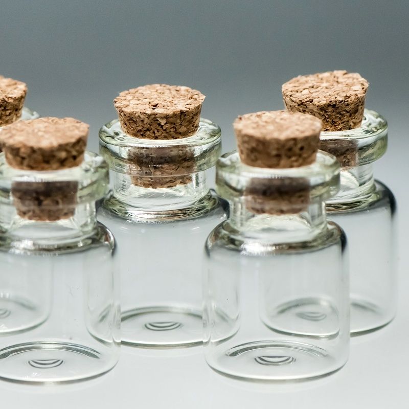 бутылочка с крышкой, прозрачная, 22x15 мм