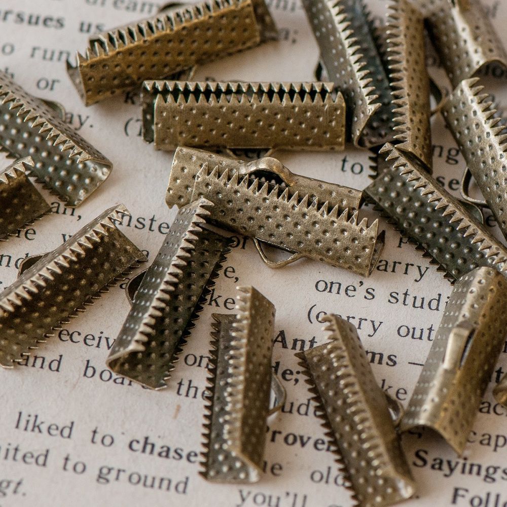 зажим для ленты, цвет античная бронза, 20х8х5 мм