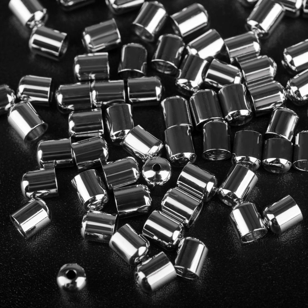 колпачок-наконечник "боул", для шнура, цвет платина, 5x4 мм