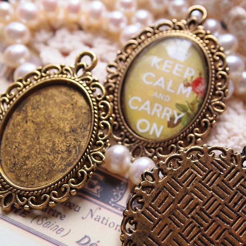 сеттинг овальный "ажур", цвет античное золото, 39х29х2 мм