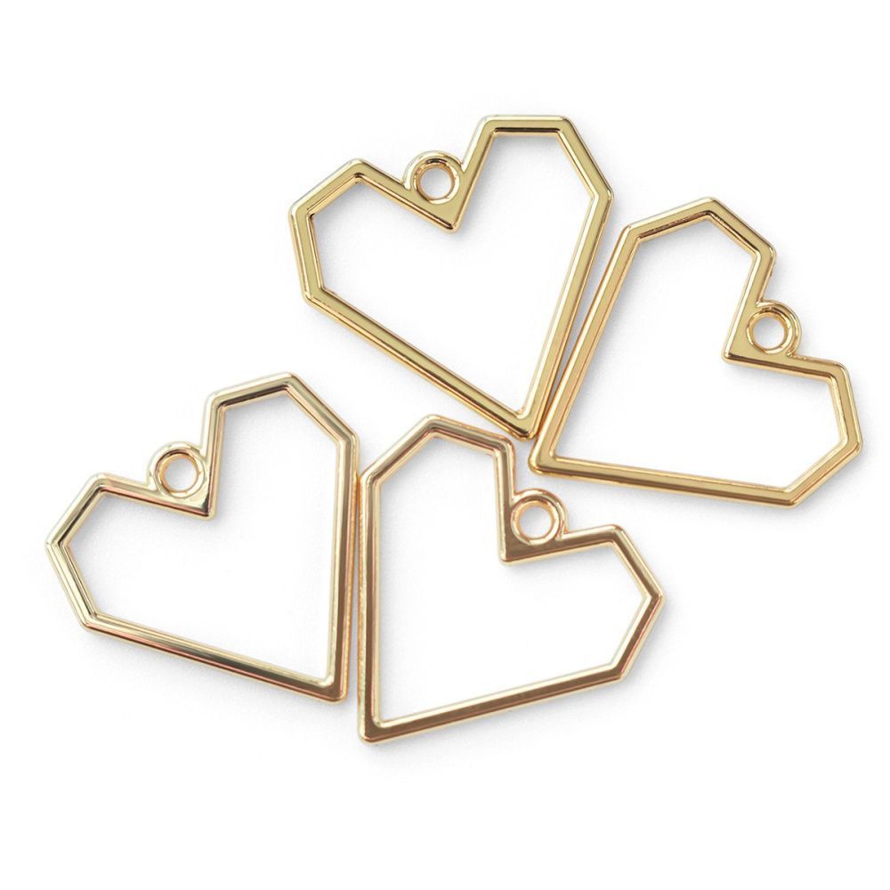 подвеска металл "геометрик-харт", цвет золото, 20x20x1 мм