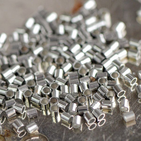 кримп-трубочка, цвет платина, 1.5x1.5 мм 