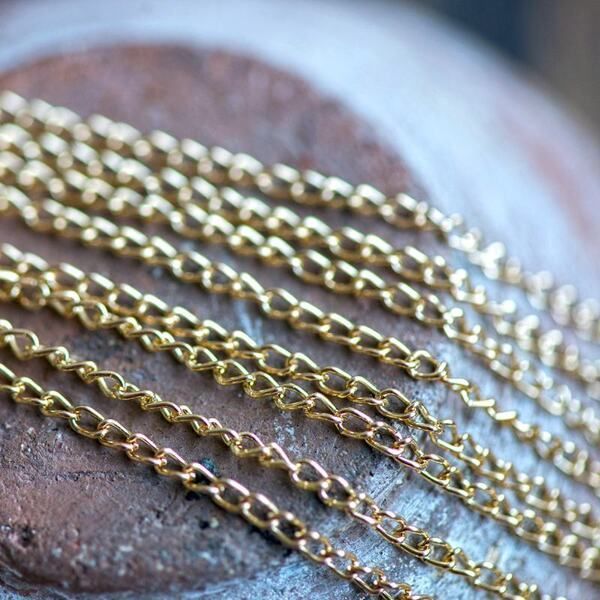 цепочка "твист", цвет золото, звено 3х2х0.6 мм