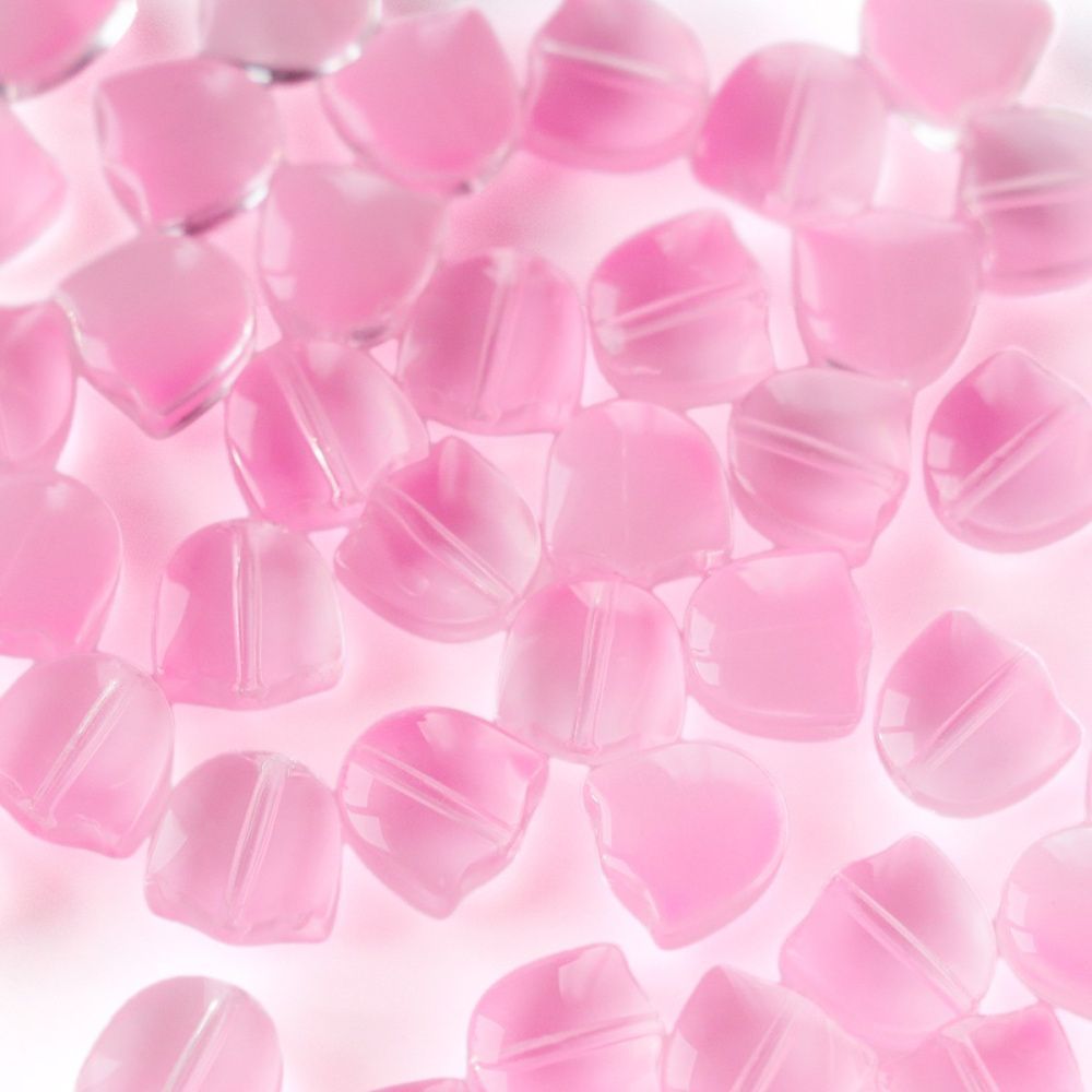 бусина "тюльпан", стекло, цвет розовый, 9 мм