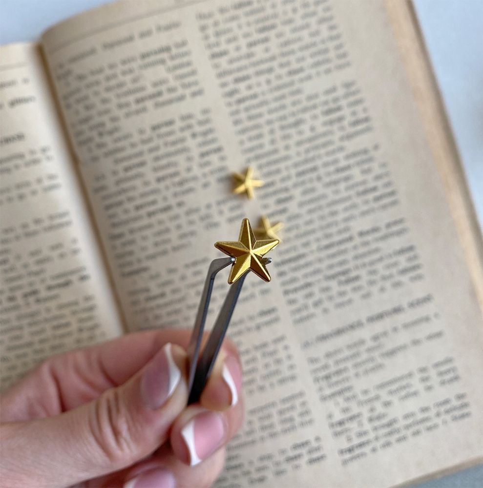 бусина, металл "звезда", цвет золото, 12x12x4 мм