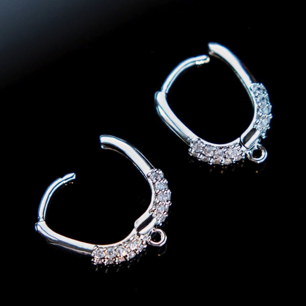 швензы "аделайн", с цирконием, цвет платина, 17x12.5x4 мм 