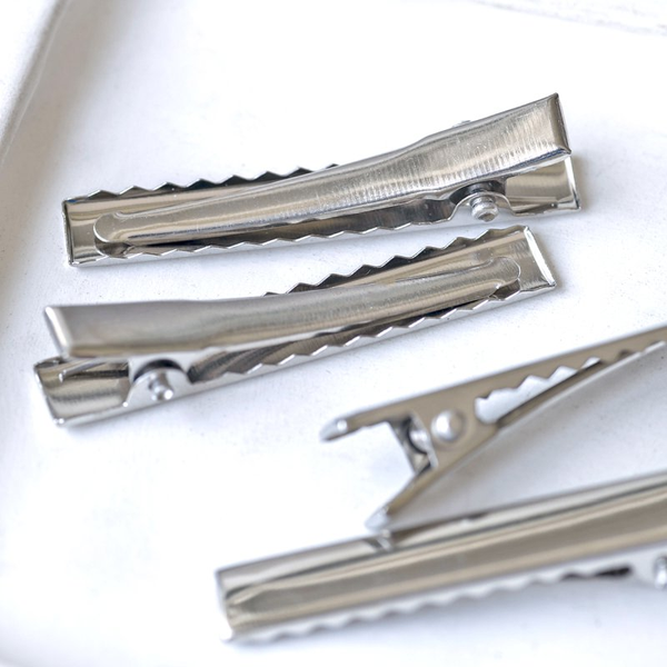 основа для заколки, зажим-крокодильчик, цвет платина, 56x8 мм