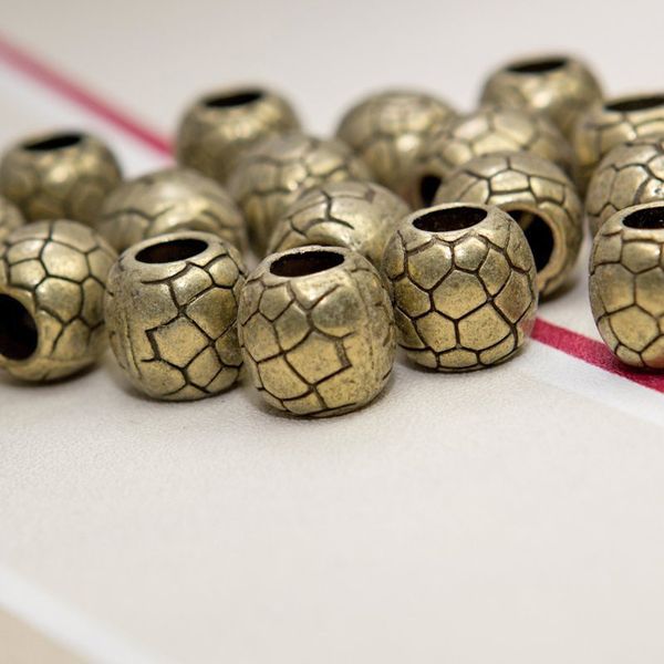 ес бусина металл "крэкл", цвет античная бронза, 11х11х11 мм