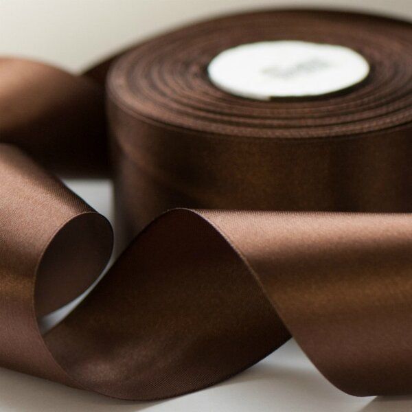 лента, атлас, цвет кофе и шоколад, ширина 50 мм ленты