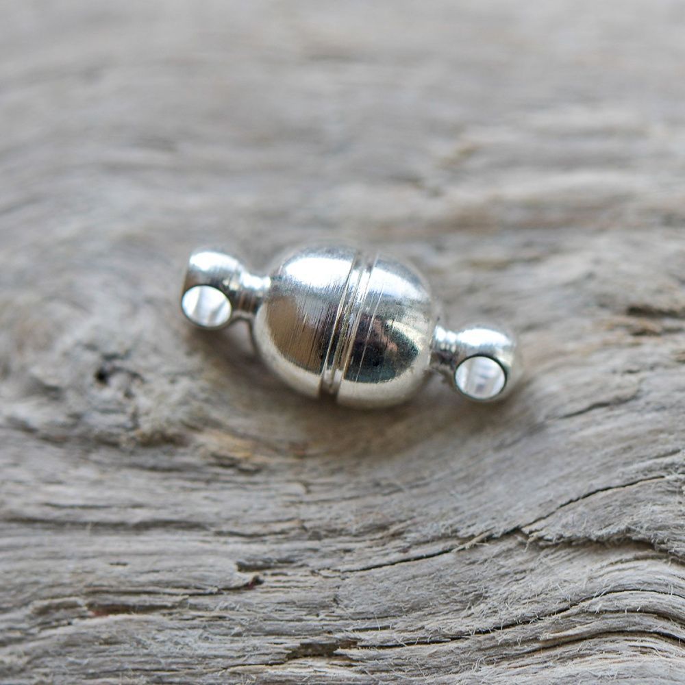 Замочки застежка магнитная "бейби", цвет серебро, 11x5 мм