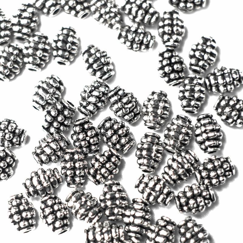 бусина, металл "шишка", цвет античное серебро, 7x5 мм