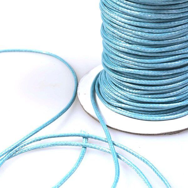 шнур вощеный, цвет светло-голубой, 2 мм