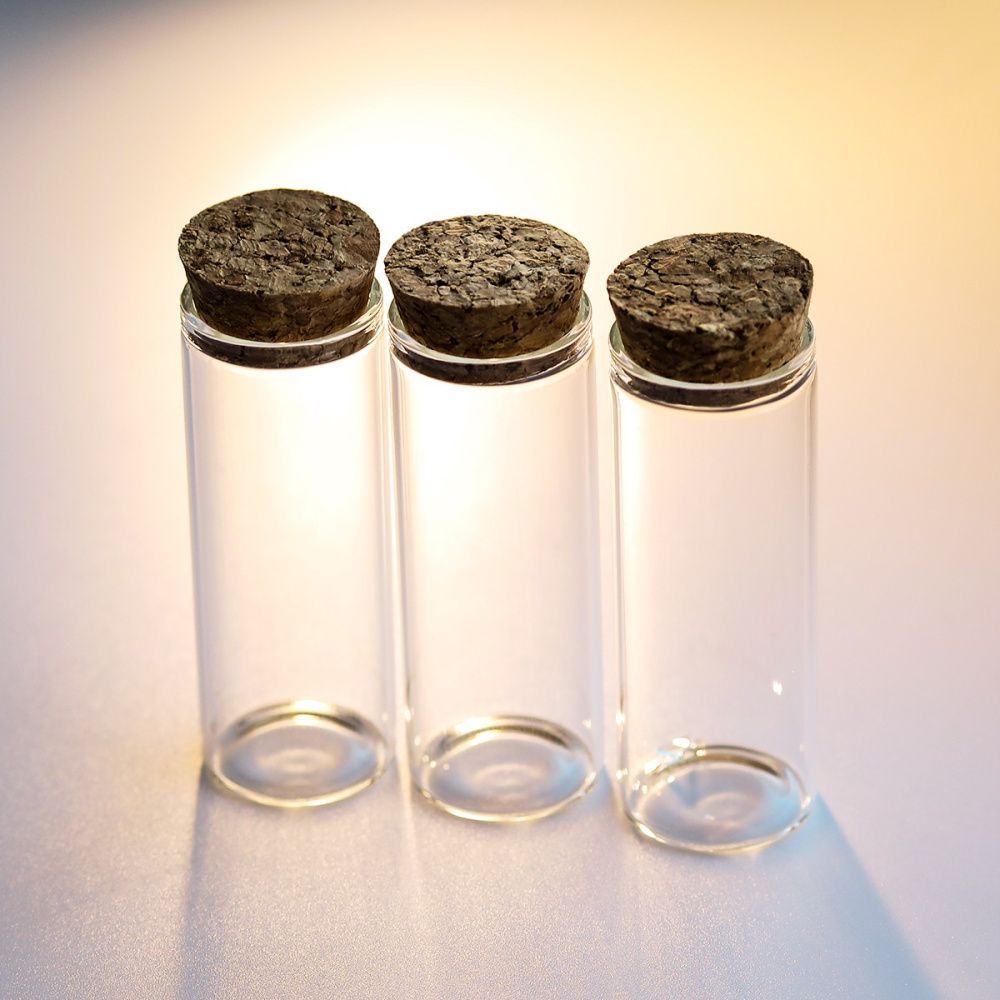 колба с крышкой, прозрачная, 80x30 мм