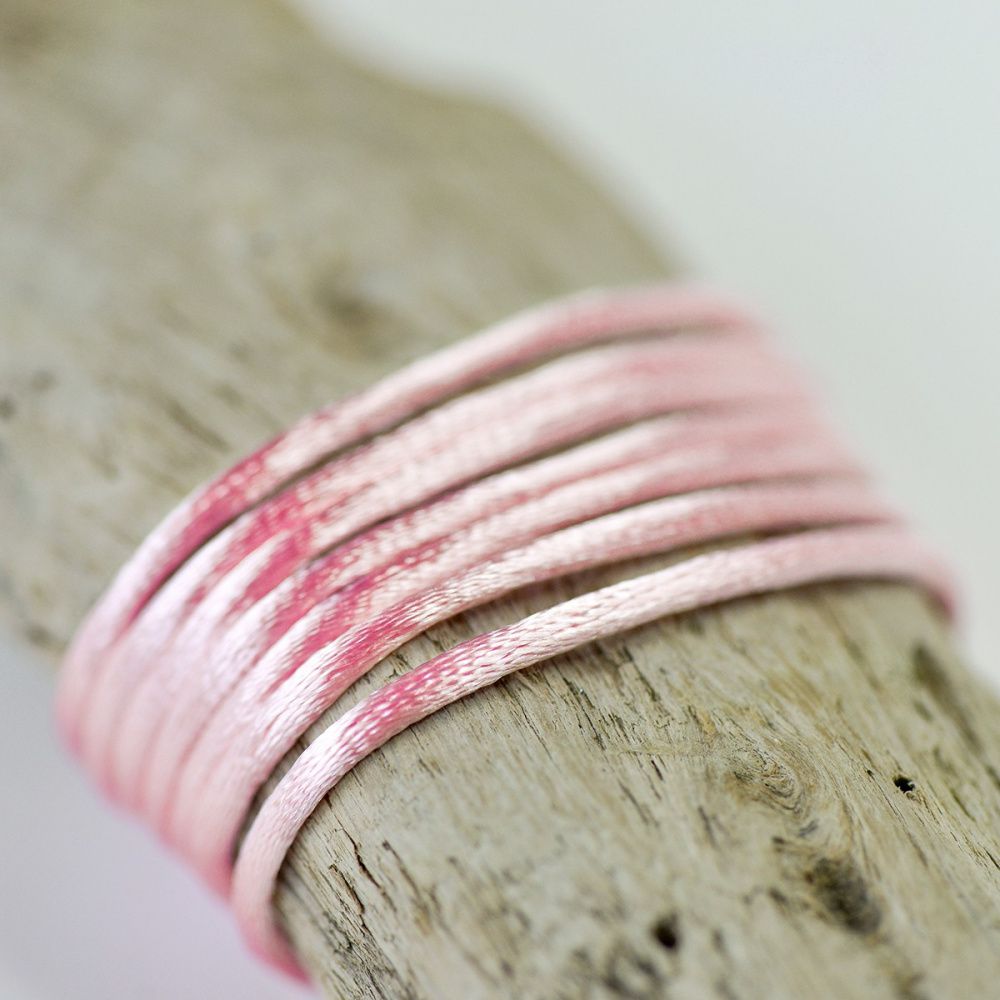 шнур атласный для кумихимо, цвет розовый, 2 мм