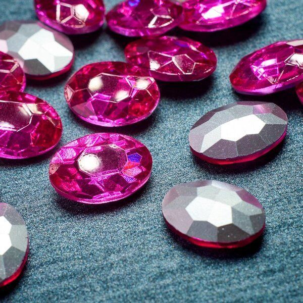 кабошон стекло кристалл, овальный, цвет rose, 18х13 мм