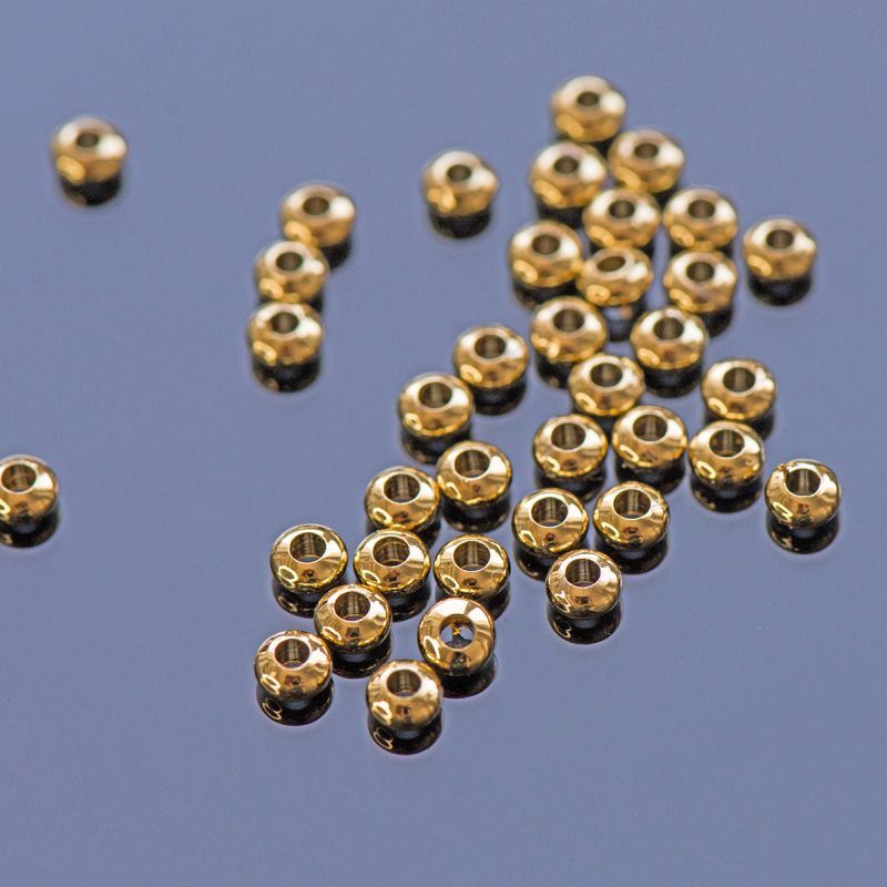 разделительная бусина "абакус", цвет золото, 3x2 мм