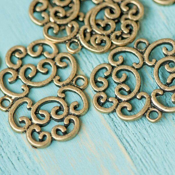 коннектор "флори", цвет античная бронза, 24x30x2 мм