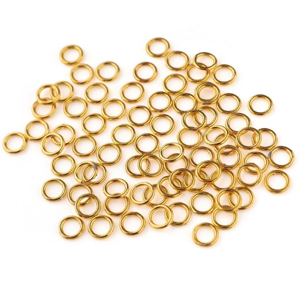 колечко неразъемное, цвет золото, 6х1 мм (уп 5 гр)