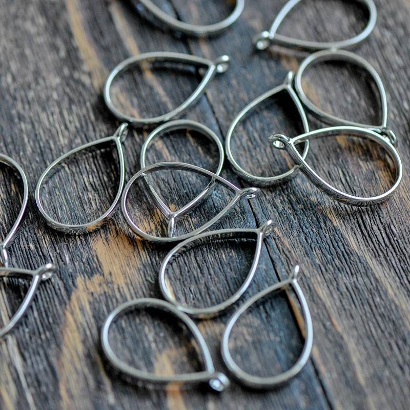 сеттинг-рамка "дроп", цвет платина, 33.9x20.5x3.8 мм