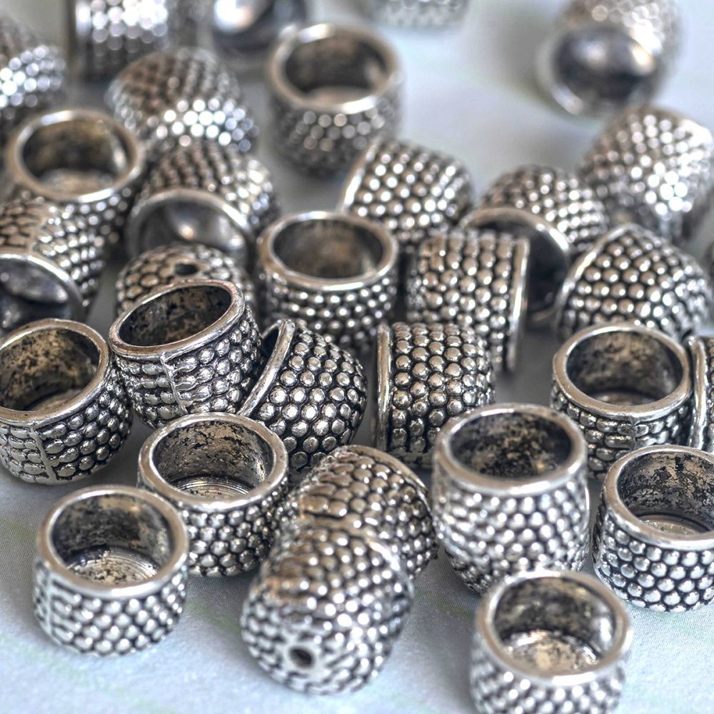 колпачок-наконечник "шишка", цвет античное серебро, 10x9 мм