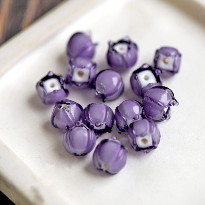 бусина, мурано "ландыш", фиолетовый, 7х7 мм