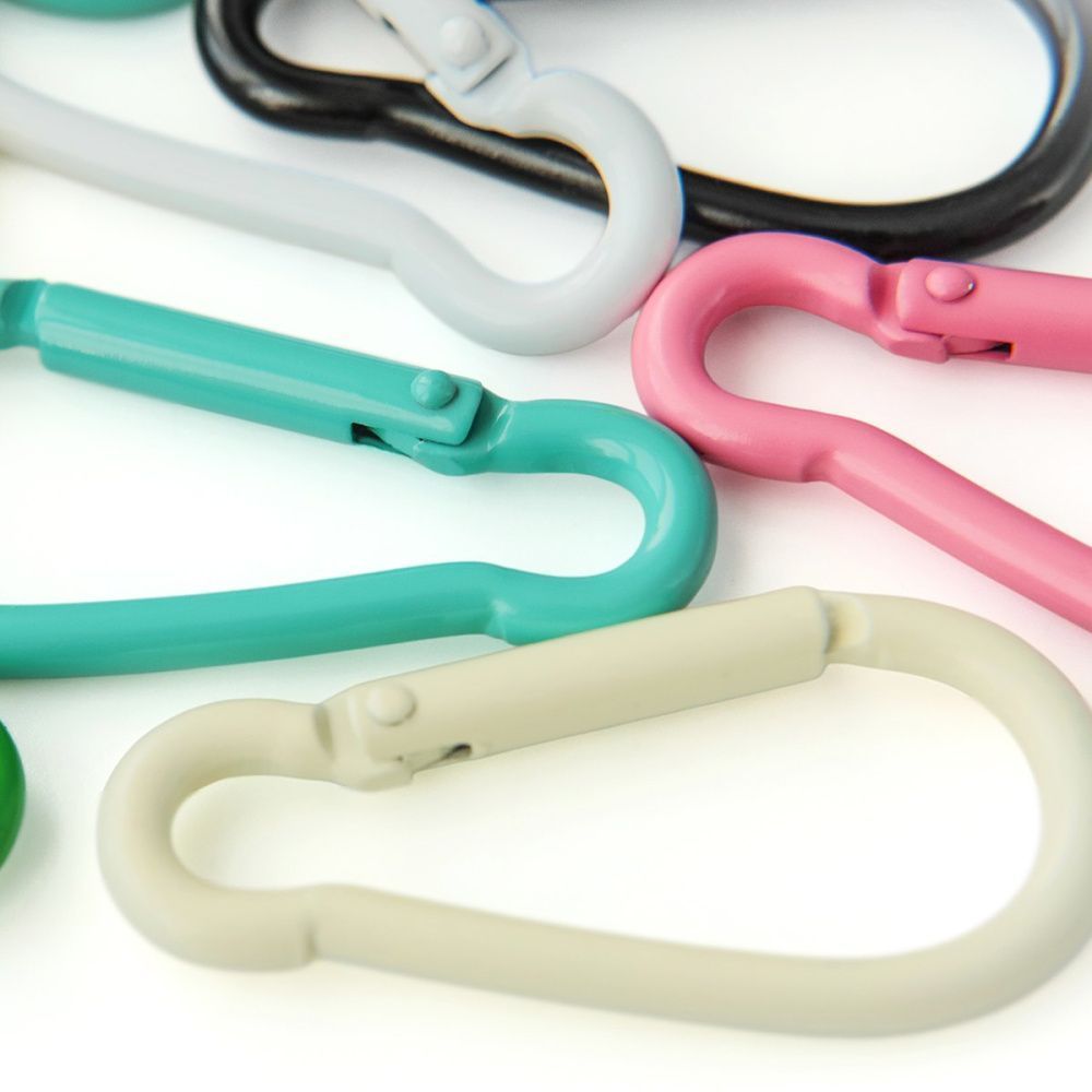 замочек-карабин "рейнбоу", цветовой микс, 46x22.5x4.5 мм