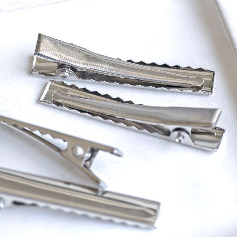 основа для заколки, зажим-крокодильчик, цвет платина, 46x8 мм