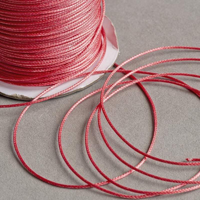 шнур вощеный, цвет коралловый, 1 мм